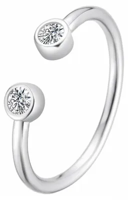 Image de Bague ouverte en argent avec zirconium AGT-R33W - Circonférence : 62 mm.
