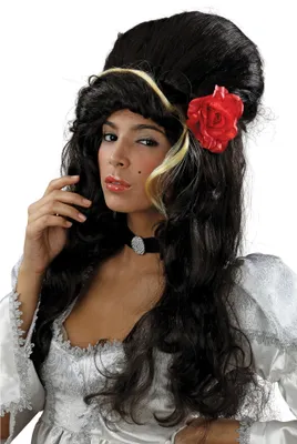 Immagine prodotto di Parrucca da donna Bristol Novelty Beehive con rosa BN112 (taglia unica) (nero)
