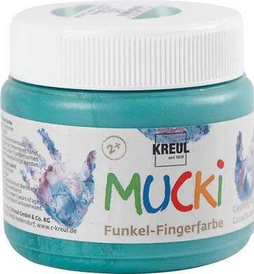 Image de KREUL Peinture aux doigts étincelante "MUCKI" vert émeraude 150 ml