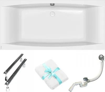 Produktbild von Cersanit | Badewanne - Wanne Rechteckig Virgo - 190 X 90 Cm - Acryl - Zentraler Abfluss - Verstellbare Füße