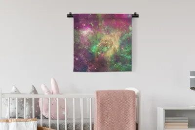 Produktbild von MuchoWow® Wandteppich Wandbehang Weltraum - Sterne - Farben 60x60 cm Tapisserie Dekoration Wandtuch - Dekorationen - Wand Decke