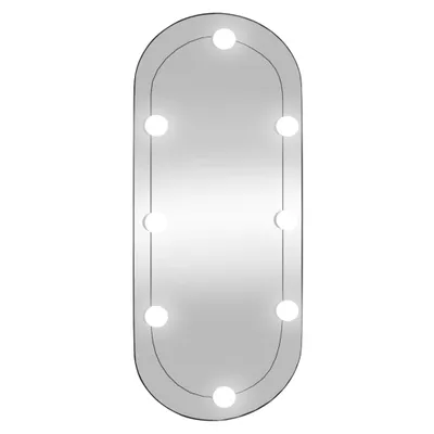 Image de vidaXL Miroir mural avec lampes LED 35x80 cm Verre Ovale