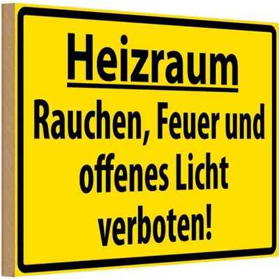 Immagine prodotto di vianmo Insegna in legno 20x30 cm Heizraum Rauchen verboten