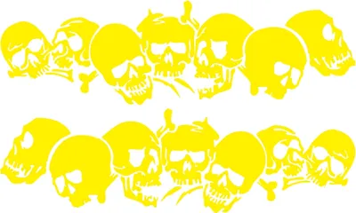 Obrázek produktu pro Skulls Bones Pattern Náklaďák Vinyl Boční Tělesné Grafiky Nálepky Škrábací Decal žlutá