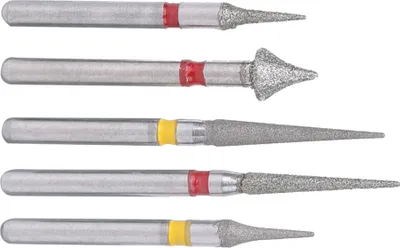 Obrázok produktu pre 5ks zubné vysokorýchlostné diamantové vrtáky ortodontické interproximálne skloviny sada zubárskych nástrojov laboratórium
