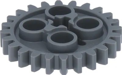 A single gray LEGO Technic gear is shown against a white background.