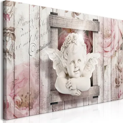 Produktbild von Wandbild Mega XXXL Engel 250x125 cm Einteiliger XXL-Format Kunstdruck zur Selbstmontage Leinwandbilder moderne Bilder DIY Wanddekoration Wohnung Deko Holz Bretter h-A-0048-ak-e