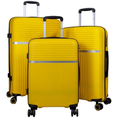 Produktbild von Hartschalenkofferset Trento 3teilige PP Trolleyset mit 4 Rollen Reisekofferset 3er Set L+M+S gelb