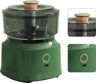 Imagen del producto de Picadora de carne eléctrica, batidora, cuchillas de acero inoxidable multifuncionales, mezclador de alimentos eficiente y seguro para la cocina, color verde claro