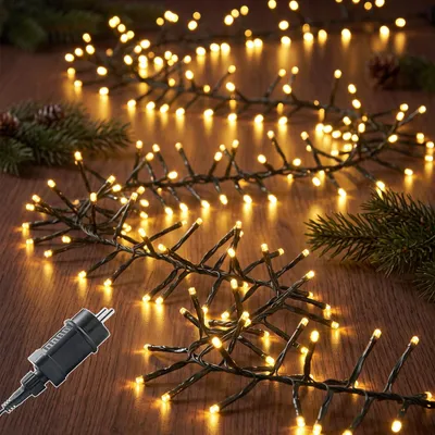 Lichtkette 20 m, 1000 LEDs, warmweiß, IP44, Timer, 8 Modi