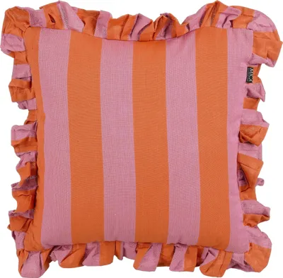 Productafbeelding van Mica Decorations decoratieve kussens - 45 x 45 x 10 cm - Katoen - Lila, Oranje
