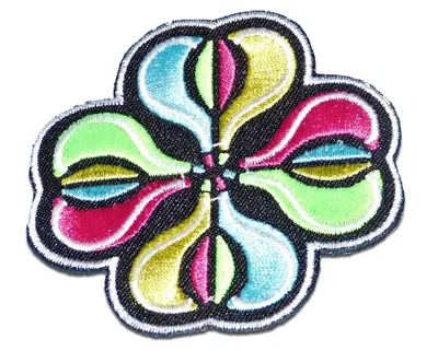 Obrázek produktu pro Květina - záplata, nažehlovací, nažehlovací obrázek, nášivka, nažehlovací, velikost: 7,3 x 7,3 cm