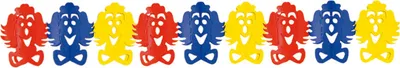 Produktbild von Girlande Clownkopf 3 m lang, schwer entflammbar