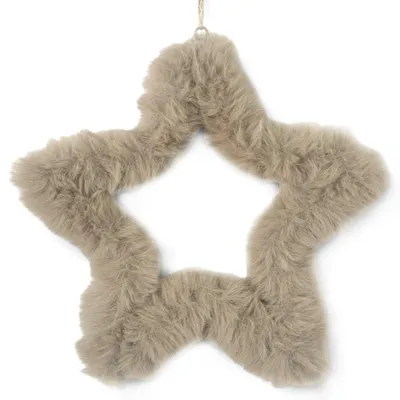 Produktbild von Fell-Stern 21cm | Flauschiger Stern zum Aufhängen, Winterdeko Braun