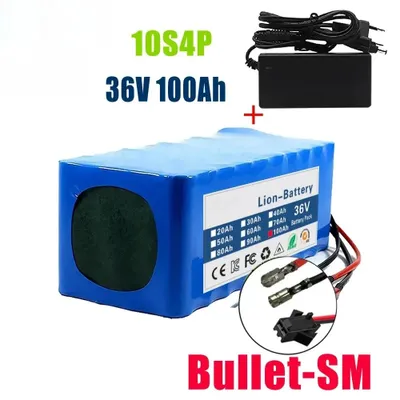 Image de Batterie pour trottinette électrique - 10S4P 36V 100Ah - Pack de batteries lithium-ion - 188x66x78 mm - 1,8 kg - Connecteur Bullet-SM