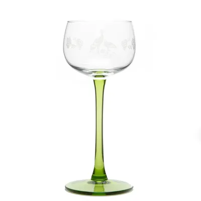 Image de 6 Verres à Vin d'Alsace motif CIGOGNE