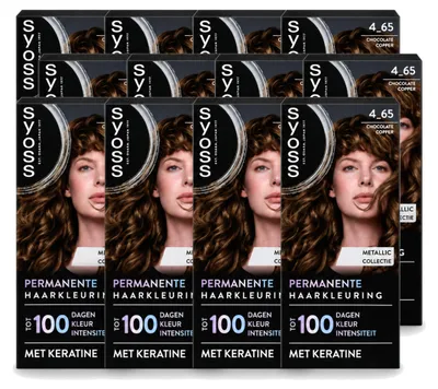 Produktbild von 12 x SYOSS Permanent Coloration 4-65 - Schokoladenkupfer - Permanente Haarfarbe - Vorteilspackung - 12 Stücke