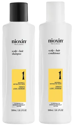 Produktbild von NIOXIN – Set bestehend aus Shampoo und Conditioner, System 1