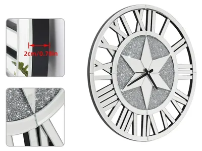 Image de Horloge murale, design élégant, fonctionnement silencieux, 60 cm (24 pouces)
