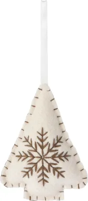 Produktbild von Hängende Weihnachtsdekoration Baum, 10cm, creme