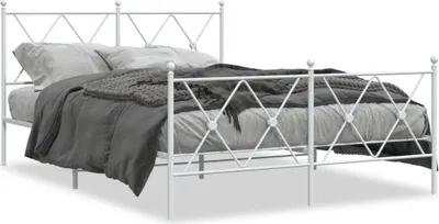 Immagine prodotto di Maison Exclusive - Letto con testiera e pediera in metallo bianco 137x190 cm