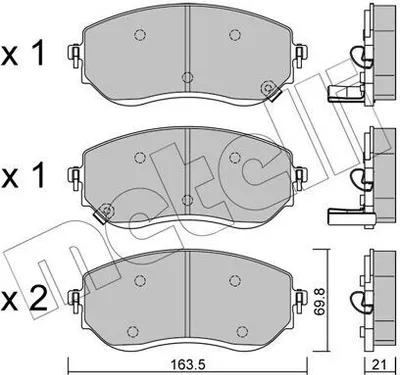 Produktbild von METELLI Bremsbeläge Satz Vorne Bremsklötze für NISSAN NP300 Navara Pickup (D23) 22-1191-0