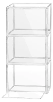 3er-Set stapelbare Aufbewahrungsboxen, transparent, 36x22,5x26,5 cm