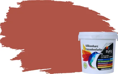 Produktbild von RyFo Colors Silikonharz Fassadenfarbe Lotuseffekt Trend Terracottabraun 1l - bunte Fassadenfarbe, weitere Braun Farbtöne und Größen erhältlich, Deckkraft Klasse 1