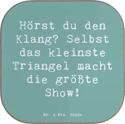 Produktbild von Mr. & Mrs. Panda Untersetzer Glas Spruch Triangel Klang - Meeresbrise - Geschenk, Musik, Instrument, Musikinstrument, Tassen, bieruntersetzer, Musiker, Lernen, für Gläser