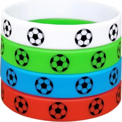 Produktbild von 16 Stück Fußball-Armbänder aus Silikon, Sport-Fußball-Armbänder, Fan-Club, Partygeschenke, Dekorationen, Geschenke