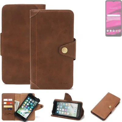 Produktbild von K-S-Trade Handyhülle kompatibel mit Telekom T Phone 2023 Schutz Hülle Walletcase Bookstyle Tasche Case Handytasche Wallet Flipcase Cover PolyurethanBraun