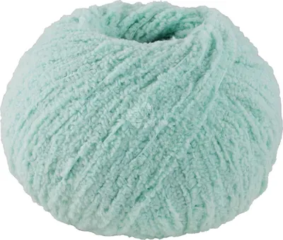 A ball of turquoise yarn on a white background.