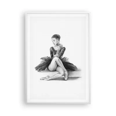 Produktbild von Gerahmtes Poster - Weißer Rahmen - Ballerina Zeichnung Bleistift - 70x100 cm - Wand Bild - Wanddeko - Wandbilder - Kunstposter - Wandposter - Bilderrahmen - Bilder - Kunstdruck - P2WPA70x100-4496