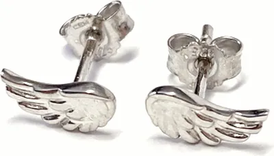 Produktbild von Ohrstecker 925 Sterling Silber rhod SchutzEngelsflügel