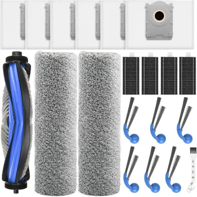 Produktbild von 20 Stück Zubehör Set für Ecovacs Deebot T80 Omni Saugroboter, Ersatzteile mit 1 Hauptbürste, 2 Wischwalze, 6 Staubbeutel, 4 Filter, 6 Seitenbürsten, 1 Reinigungsbürste