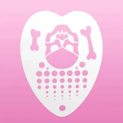 Immagine prodotto di Stencil cuore - teschio e ossa