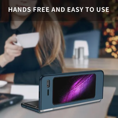 Produktbild von Samsung Galaxy Fold Hülle, Dünn Hart PC Kratzfeste Schutzhülle für Samsung Galaxy Fold 2019 Dunkelblau