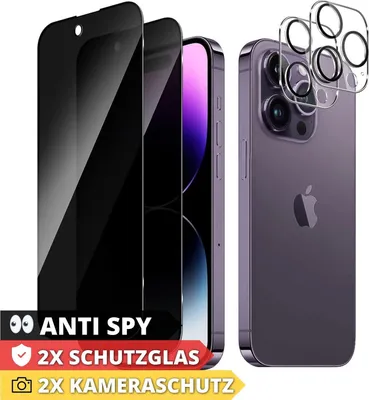 Immagine prodotto di Anti-spia protezione dello schermo per iPhone 14 Pro Privacy vetro fotocamera protezione display 9H