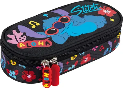 Produktbild von Gepolstertes Federmäppchen mit Innenklappe Stitch Schwarz Aloha Majewski