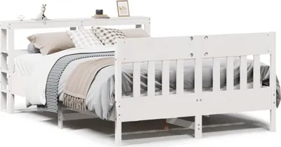 Produktbild von vidaXL Massivholzbett ohne Matratze Weiß 120x190 cm Kiefernholz