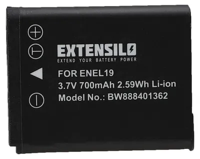 Produktbild von EXTENSILO Akku kompatibel mit Nikon Coolpix A300, S3100, S2500, S100, S2600, S2550, A100, S2800, S2700, S2750, S2900 Kamera (700 mAh, 3,7 V, Li-Ion)