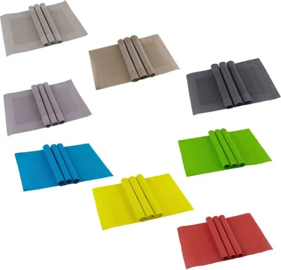 Produktbild von Tischsets 4Stück 30x45cm Kunststoff Platzsets Platzmatte Tischmatte Tisch Set, Farbe:beige