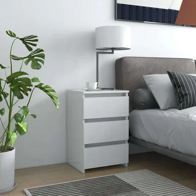 Produktbild von vidaXL Nachttische 2 Stk. Weiß 40x35x62,5 cm Holzwerkstoff