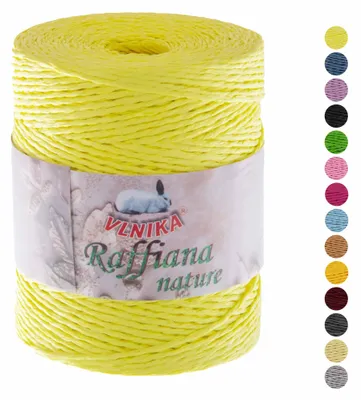 Produktbild von 200g Papiergarn Raffiana Nature zum Häkeln Bastband gezwirnt Farbauswahl