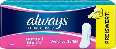 Zdjęcie produktu dla Always podpaski higieniczne Maxi 9 sztuk testowane dermatologicznie
