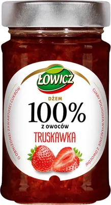 Zdjęcie produktu dla Łowicz Dżem 100% z owoców truskawka 210 g