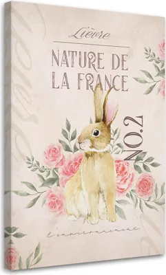 Produktbild von Leinwandbild Shabby Chic Osterhase 60x90 Feeby Grün bild für die wand bereit zum aufhängen