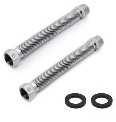 2er-Pack Edelstahl-Flexschlauch 3/4", 200–400 mm