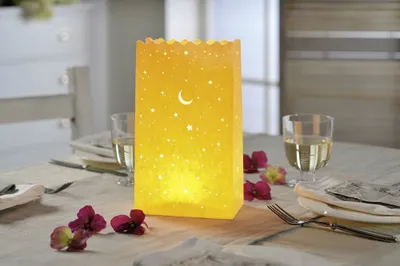 Produktbild von 10er Set Kerzentüte Lichttüte Candlebag Laterne Windlicht Lichttüten 26x15x9 cm
