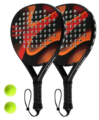 Productafbeelding van Padel Racket Set van 2 met Ballen en Draagtas